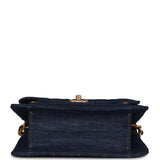 Chanel Square Flap Blue Denim Antique Gold Hardware