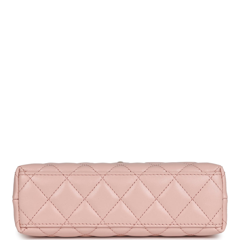 Chanel Small Kelly Shopper Light Pink Shiny Aged Calfskin Brushed Gold Hardware