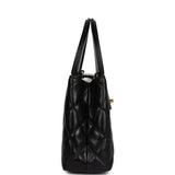 Chanel Small Kelly Shopper Black Shiny Aged Calfskin Brushed Gold Hardware