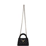 Chanel Small Kelly Shopper Black Shiny Aged Calfskin Brushed Gold Hardware