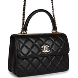 Chanel Small Trendy CC Bag Black Lambskin Gold Hardware