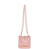 Chanel Mini 22 Bag Pink Calfskin Gold Hardware