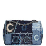Chanel Jumbo Flap Bag Blue Patchwork Denim Silver Hardware