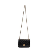 Chanel Small Perfect Fit Flap Black Shiny Calfskin Brushed Gold Hardware