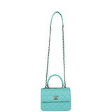 Chanel Mini Trendy CC Flap Bag Turquoise Lambskin Light Gold Hardware