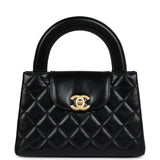 Chanel Small Kelly Shopper Black Shiny Aged Calfskin Brushed Gold Hardware