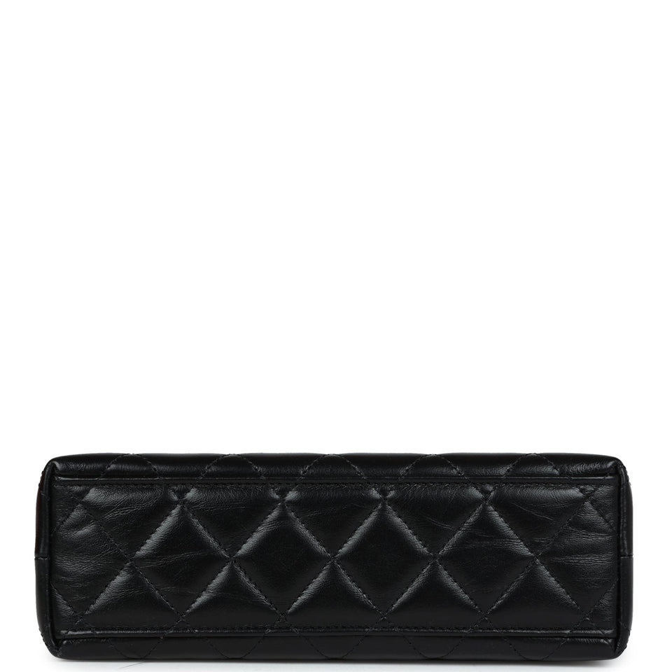 Chanel Small Kelly Shopper Black Shiny Aged Calfskin Brushed Gold Hardware