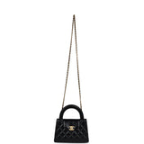 Chanel Small Kelly Shopper Black Shiny Aged Calfskin Brushed Gold Hardware