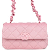 Chanel Mini Flap Bag Pink Ombre Caviar Lacquered Metal Hardware