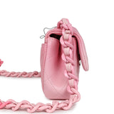 Chanel Mini Flap Bag Pink Ombre Caviar Lacquered Metal Hardware