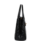 Chanel Small Kelly Shopper Black Shiny Aged Calfskin Brushed Gold Hardware