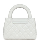 Chanel Small Kelly Shopper White Shiny Aged Calfskin Brushed Gold Hardware