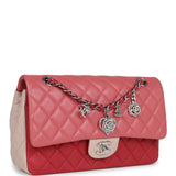 Chanel Medium Valentine Single Flap Bag Tricolored Lambskin Silver Hardware