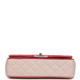 Chanel Medium Valentine Single Flap Bag Tricolored Lambskin Silver Hardware