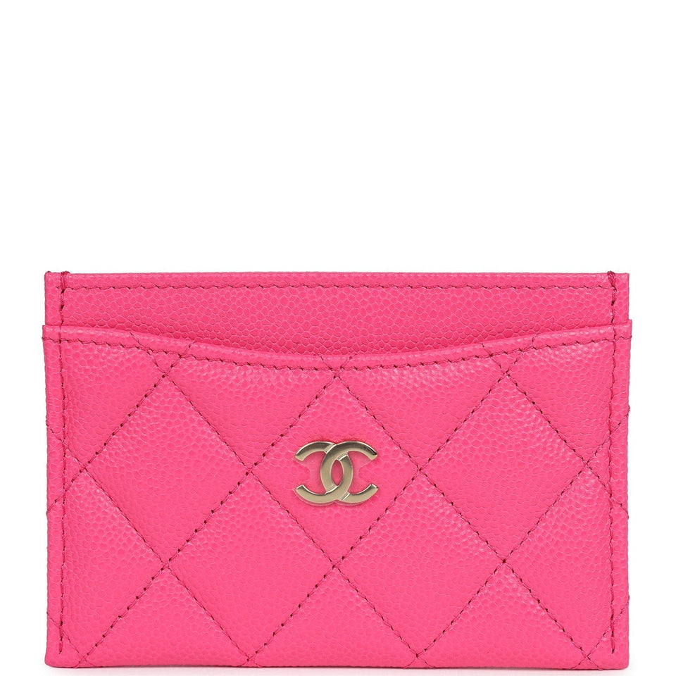 Chanel  Holder Wallet Hot Pink Gold Hardware