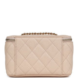 Chanel Small Vanity Case Light Beige Caviar Light Gold Hardware