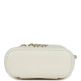 Chanel Mini Top Handle Crossbody Vanity Case White Caviar Gold Hardware
