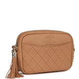 Chanel Small Coco Camera Case Dark Beige Matte Caviar Gold Hardware