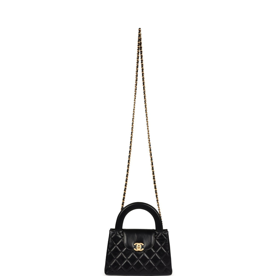 Chanel Small Kelly Shopper Black Aged Calfskin Brushed Gold Hardware