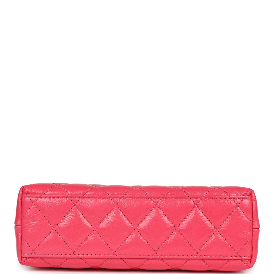 Chanel Small Kelly Shopper Dark Pink Shiny Aged Calfskin Brushed Gold Hardware