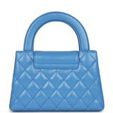 Chanel Small Kelly Shopper Blue Shiny Aged Calfskin Brushed Gold Hardware