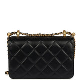 Chanel Small Perfect Fit Flap Bag Black Shiny Calfskin Brushed Gold Hardware