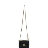 Chanel Small Perfect Fit Flap Bag Black Shiny Calfskin Brushed Gold Hardware