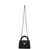 Chanel Small Kelly Shopper Black Shiny Aged Calfskin Brushed Gold Hardware