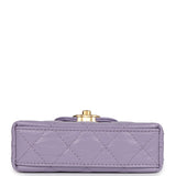 Chanel Nano Kelly Shopper Light Purple Shiny Aged Calfskin Brushed Gold Hardware