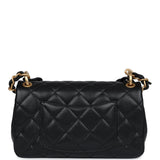 Chanel Medium Top Handle Flap Black Caviar Brushed Gold Hardware