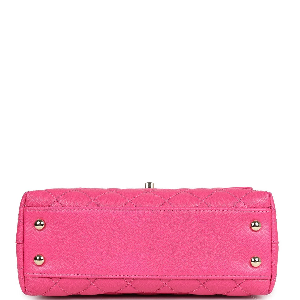Chanel Small Coco Handle Dark Pink Caviar Light Gold Hardware