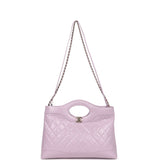 Chanel Large 31 Shopper Light Purple Shiny Lambskin Light Gold Hardware