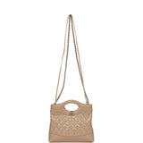 Chanel Small 31 Shopper Dark Beige Lambskin Light Gold Hardware