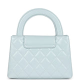 Chanel Small Kelly Shopper Light Blue Shiny Aged Calfskin Brushed Gold Hardware