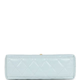 Chanel Small Kelly Shopper Light Blue Shiny Aged Calfskin Brushed Gold Hardware
