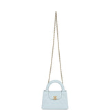 Chanel Small Kelly Shopper Light Blue Shiny Aged Calfskin Brushed Gold Hardware