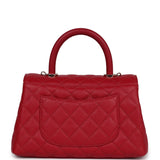 Chanel Small Coco Handle Dark Red Caviar Light Gold Hardware