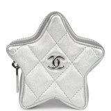 Chanel Star Charm Silver Metallic Lambskin Silver Hardware
