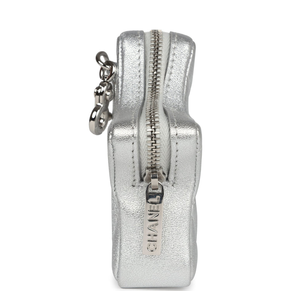 Chanel Star Charm Silver Metallic Lambskin Silver Hardware