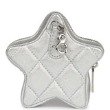 Chanel Star Charm Silver Metallic Lambskin Silver Hardware