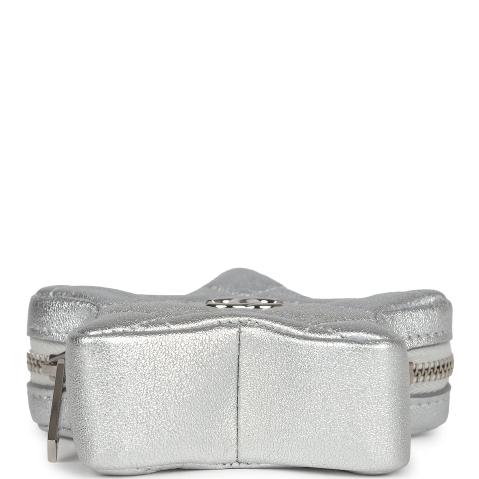 Chanel Star Charm Silver Metallic Lambskin Silver Hardware