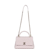 Chanel Medium Coco Handle Flap Bag Light Purple Caviar Light Gold Hardware