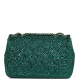 Chanel Mini Flap Bag Green Swarovski Crystal and Green Lambskin Silver Hardware