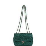 Chanel Mini Flap Bag Green Swarovski Crystal and Green Lambskin Silver Hardware