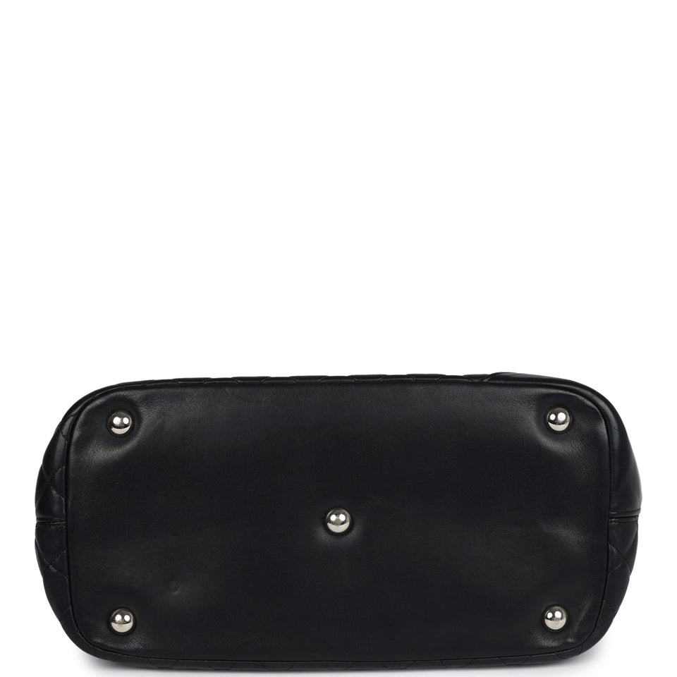 Chanel Large Cambon Ligne Tote Black Calfskin Silver Hardware