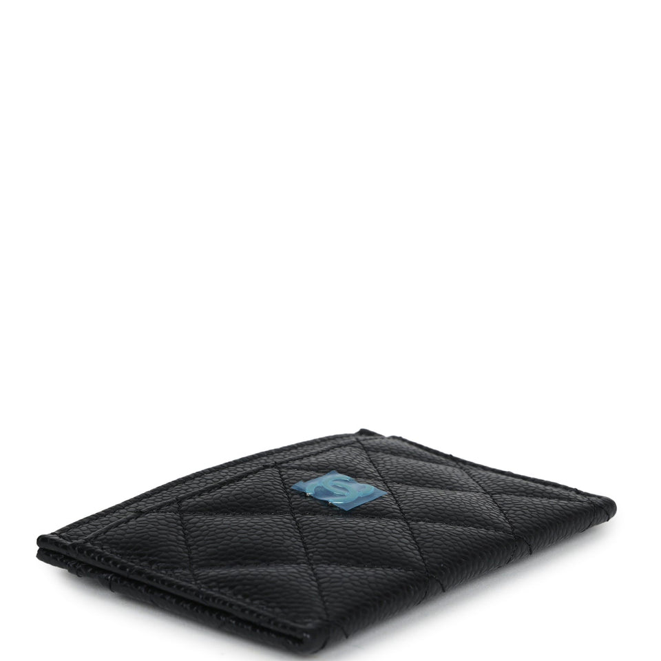 Chanel Classic  Holder Black Caviar Silver Hardware