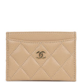 Chanel Classic  Holder Wallet Beige Caviar Gold Hardware