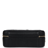 Chanel Medium CC Filigree Vanity Case Black Caviar Antique Gold Hardware