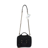 Chanel Medium CC Filigree Vanity Case Black Caviar Antique Gold Hardware
