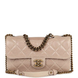 Chanel Perfect Edge Flap Bag Beige Aged Calfskin Antique Gold Hardware